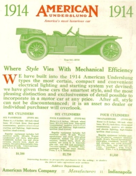 American Underslung 1914 models