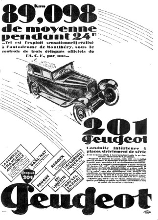 PEUGEOT 201 1929 - publicité 01