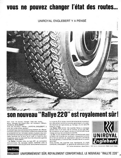 Uniroyal Englebert publicite 1966